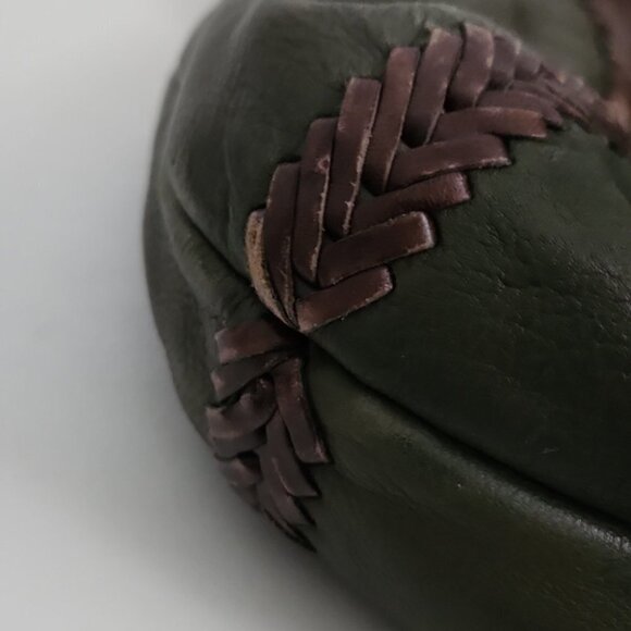 Stylish Olive Green Leather Tote Bag - Picture 7 of 8